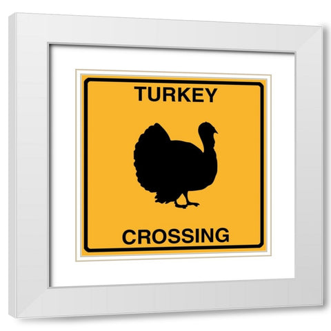 Turkey Crossing White Modern Wood Framed Art Print with Double Matting by Lavoie, Tina