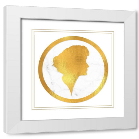 Gibson Girl Cameo right White Modern Wood Framed Art Print with Double Matting by Lavoie, Tina