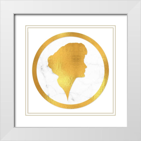 Gibson Girl Cameo right White Modern Wood Framed Art Print with Double Matting by Lavoie, Tina