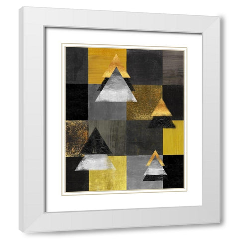 Abstract Christmas Trees card White Modern Wood Framed Art Print with Double Matting by Lavoie, Tina