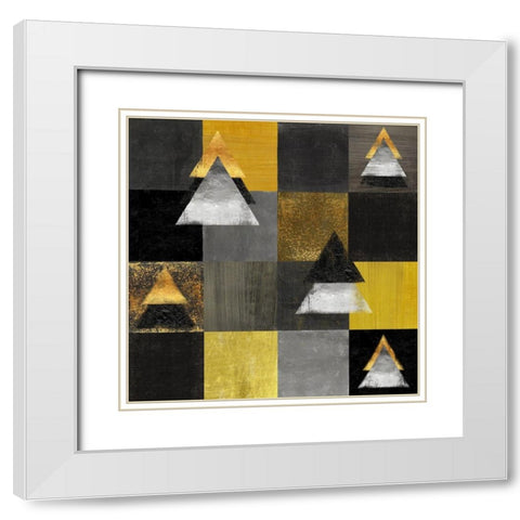 Abstract Christmas Trees White Modern Wood Framed Art Print with Double Matting by Lavoie, Tina