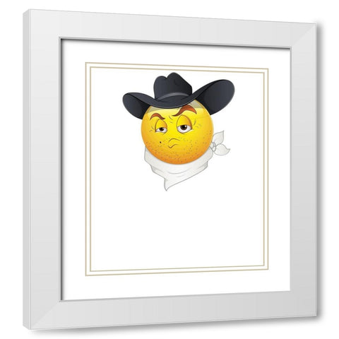 Born To Be A Cowboy Tee White Modern Wood Framed Art Print with Double Matting by Lavoie, Tina