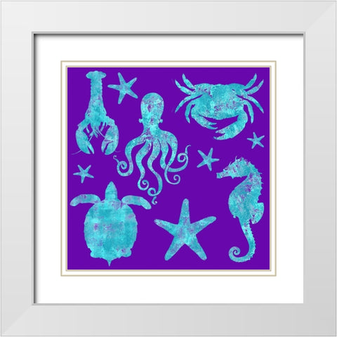 Sponge Marine Life Grouping White Modern Wood Framed Art Print with Double Matting by Lavoie, Tina