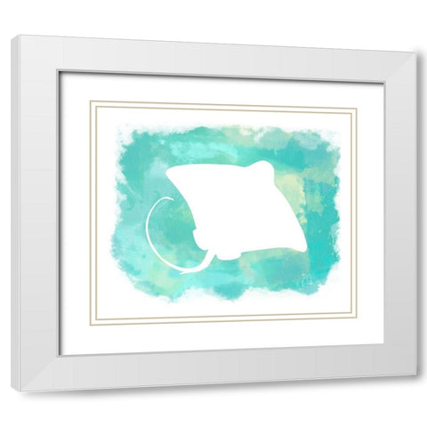 Heart of the Sea Manta Ray White Modern Wood Framed Art Print with Double Matting by Lavoie, Tina
