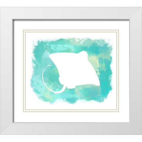 Heart of the Sea Manta Ray White Modern Wood Framed Art Print with Double Matting by Lavoie, Tina