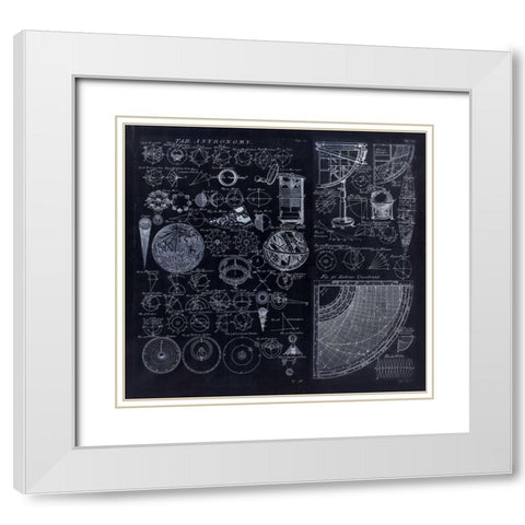 Astronomy Diagrams From 1728 White Modern Wood Framed Art Print with Double Matting by Lavoie, Tina