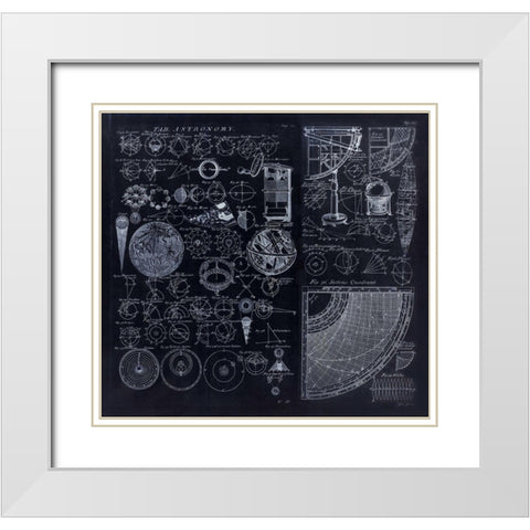Astronomy Diagrams From 1728 White Modern Wood Framed Art Print with Double Matting by Lavoie, Tina