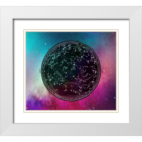 Nebula Sky Map horiz White Modern Wood Framed Art Print with Double Matting by Lavoie, Tina