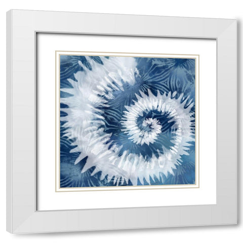 Indigo Tie Dye I White Modern Wood Framed Art Print with Double Matting by Lavoie, Tina