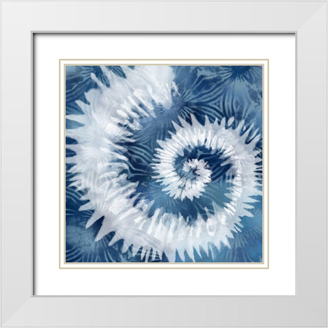 Indigo Tie Dye I White Modern Wood Framed Art Print with Double Matting by Lavoie, Tina