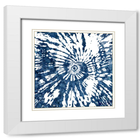 Indigo Tie Dye II White Modern Wood Framed Art Print with Double Matting by Lavoie, Tina