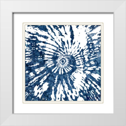 Indigo Tie Dye II White Modern Wood Framed Art Print with Double Matting by Lavoie, Tina