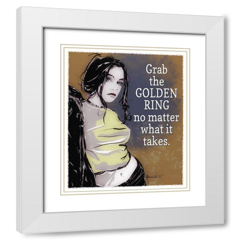 Grab White Modern Wood Framed Art Print with Double Matting by TMBorenstein