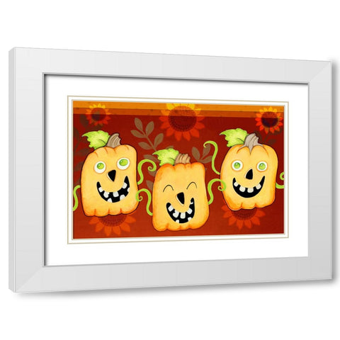 Three In A Row White Modern Wood Framed Art Print with Double Matting by Wade, Valarie