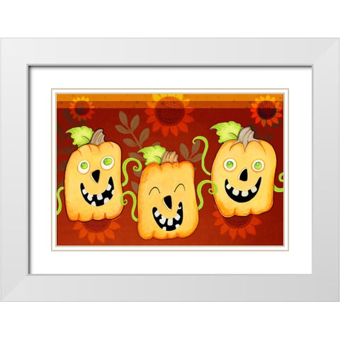 Three In A Row White Modern Wood Framed Art Print with Double Matting by Wade, Valarie