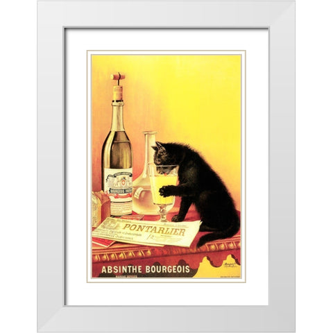 Absinthe Bourgeois White Modern Wood Framed Art Print with Double Matting by Vintage Apple Collection