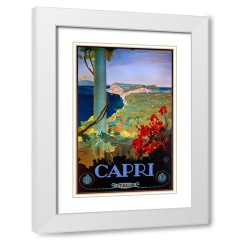 Capri Italia White Modern Wood Framed Art Print with Double Matting by Vintage Apple Collection