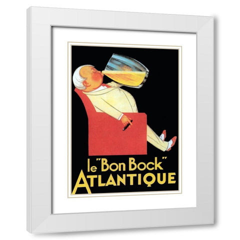 Le Bon Bock Atlantique White Modern Wood Framed Art Print with Double Matting by Vintage Apple Collection