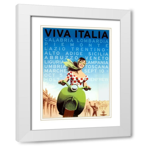 Viva Italia White Modern Wood Framed Art Print with Double Matting by Vintage Apple Collection