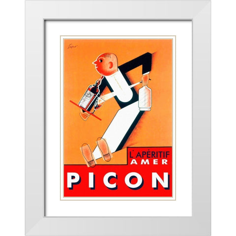 Amer Picon White Modern Wood Framed Art Print with Double Matting by Vintage Apple Collection