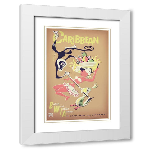carribean White Modern Wood Framed Art Print with Double Matting by Vintage Apple Collection