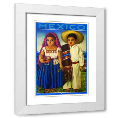 Botero Mexico White Modern Wood Framed Art Print with Double Matting by Vintage Apple Collection