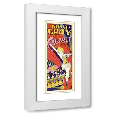 Gilda Gray Cabaret White Modern Wood Framed Art Print with Double Matting by Vintage Apple Collection