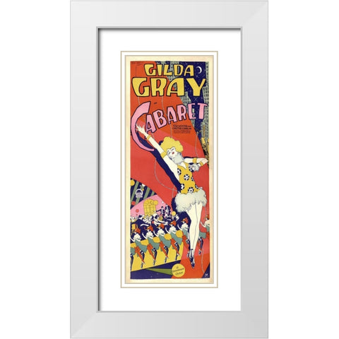 Gilda Gray Cabaret White Modern Wood Framed Art Print with Double Matting by Vintage Apple Collection