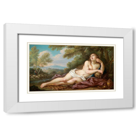 Casali-Magdalene White Modern Wood Framed Art Print with Double Matting by Vintage Apple Collection