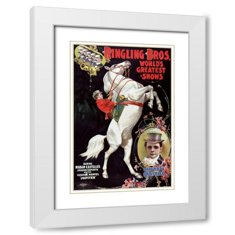 Madam Costello White Modern Wood Framed Art Print with Double Matting by Vintage Apple Collection