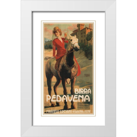 Pedavena Beer Italian White Modern Wood Framed Art Print with Double Matting by Vintage Apple Collection