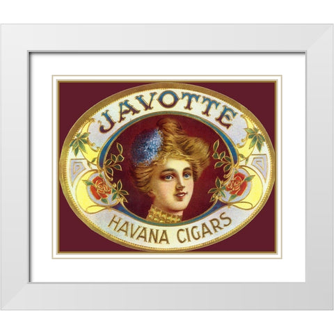 Vintage Adv Javotte Havana Cigars White Modern Wood Framed Art Print with Double Matting by Vintage Apple Collection