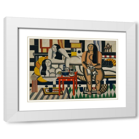 Fernand Léger - Three Women White Modern Wood Framed Art Print with Double Matting by Vintage Apple Collection