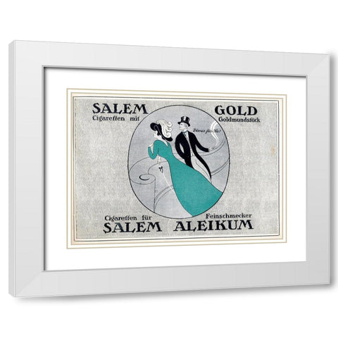 Gold Cigaretten White Modern Wood Framed Art Print with Double Matting by Vintage Apple Collection