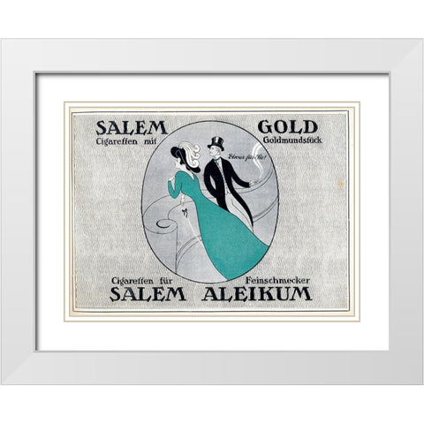 Gold Cigaretten White Modern Wood Framed Art Print with Double Matting by Vintage Apple Collection