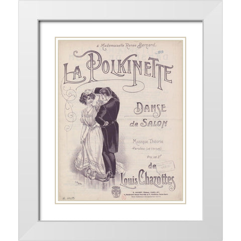 La Polkinette White Modern Wood Framed Art Print with Double Matting by Vintage Apple Collection