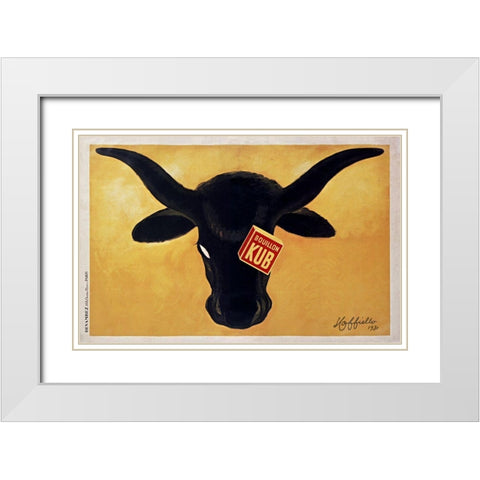 Steer Capp White Modern Wood Framed Art Print with Double Matting by Vintage Apple Collection