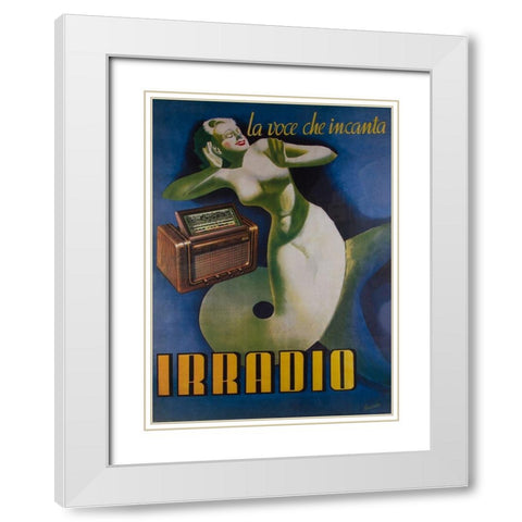 Irradio White Modern Wood Framed Art Print with Double Matting by Vintage Apple Collection