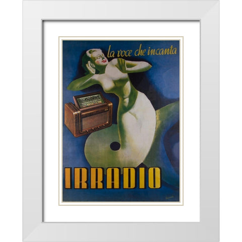 Irradio White Modern Wood Framed Art Print with Double Matting by Vintage Apple Collection