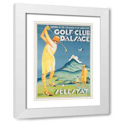 Alsace Golf White Modern Wood Framed Art Print with Double Matting by Vintage Apple Collection