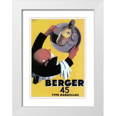 Berger 45 5000 White Modern Wood Framed Art Print with Double Matting by Vintage Apple Collection