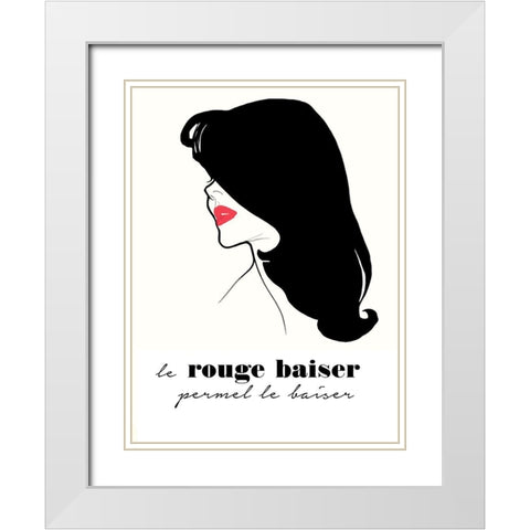 Rouge Baiser White Modern Wood Framed Art Print with Double Matting by Vintage Apple Collection