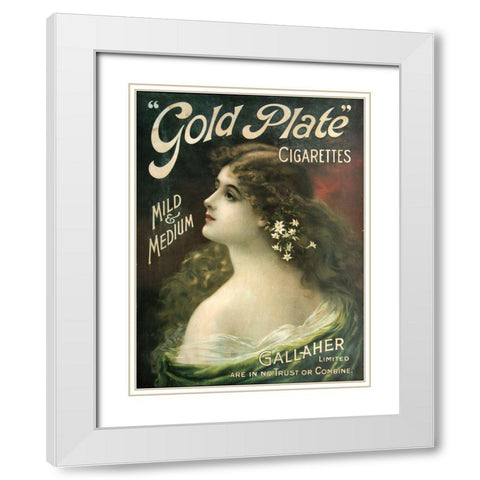 Gold Plate White Modern Wood Framed Art Print with Double Matting by Vintage Apple Collection