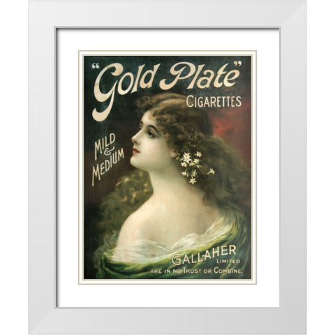 Gold Plate White Modern Wood Framed Art Print with Double Matting by Vintage Apple Collection