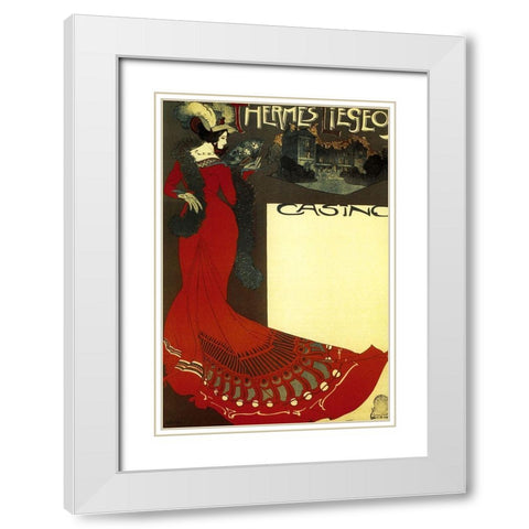 Art Nouveau Sign White Modern Wood Framed Art Print with Double Matting by Vintage Apple Collection