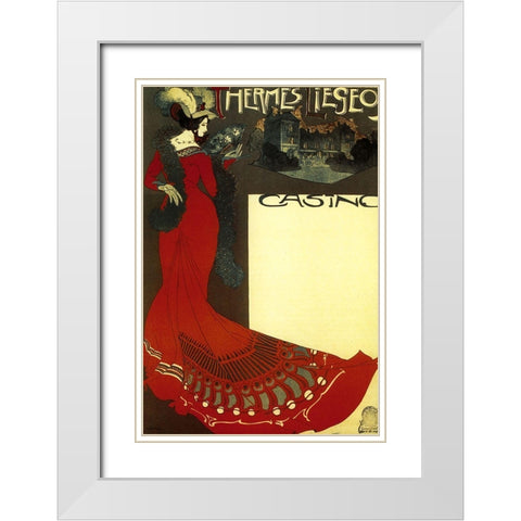 Art Nouveau Sign White Modern Wood Framed Art Print with Double Matting by Vintage Apple Collection