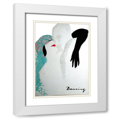 Dancing White Modern Wood Framed Art Print with Double Matting by Vintage Apple Collection