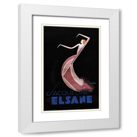 Elsane White Modern Wood Framed Art Print with Double Matting by Vintage Apple Collection