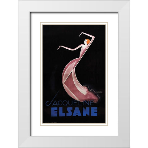 Elsane White Modern Wood Framed Art Print with Double Matting by Vintage Apple Collection
