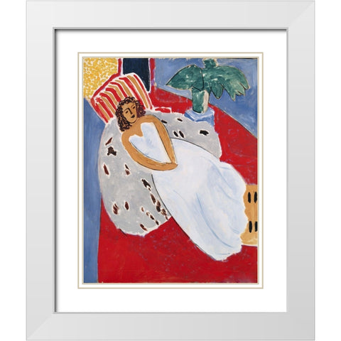 whitedress White Modern Wood Framed Art Print with Double Matting by Vintage Apple Collection